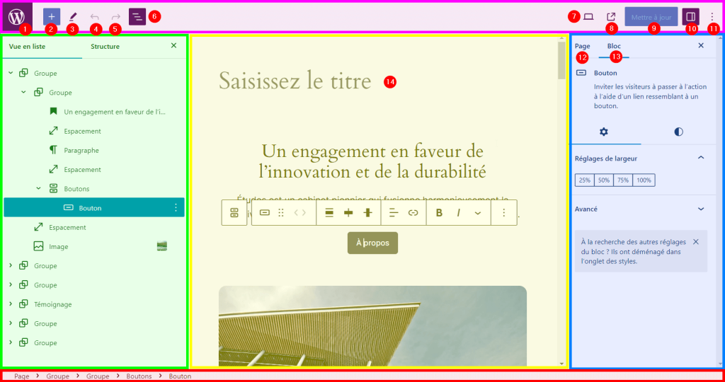 Gutenberg: Interface de l’éditeur Gutenberg : Interface de l’éditeur