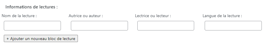 Information de lecture